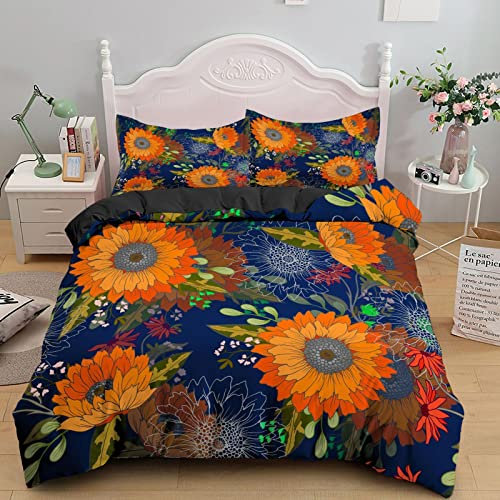NDXRWDZR Bettwäsche 200x220 Rote Chrysantheme Bettwäsche-Set mit Reißverschluss Schließung Bettbezug für Erwachsene Kinder Weicher Atmungsaktive Mikrofaser Bettwäsche + 2 Kopfkissenbezug 80x80 cm