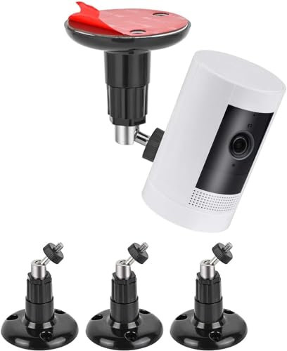 PAIKIUU 3 Stück Selbstklebende Ring Kamerahalterung, Wandhalterung ohne Bohren Ring Kamera Montagehalterung Stick Up Halterung 360 Grad für Arlo Ring Überwachungskamera Schwarz