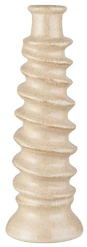 IB Laursen [W0724] Kerzenhalter f/Stabkerze Saga Creme m/schrägen Ringen - H: 28,5 Ø: 9,5