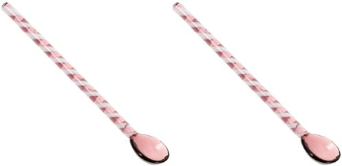Cabilock 2pièces Cuillères Verre Colorées Pour Café Et Dessert Cuillères Longues Pour Soupes Glaces Et Mélanges Cuisine