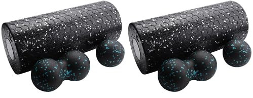 Haopeuk 2X Foam Roller Set Massage mit Hoher Dichte Ball für Nackenmuskulatur Tiefengewebemassage