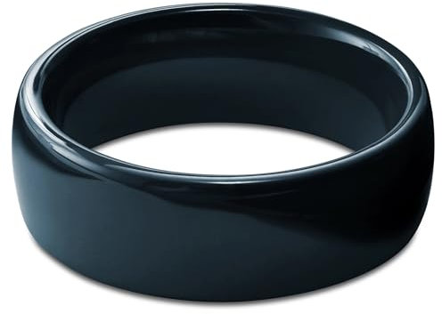 Ntag215 NFC Anello intelligente in ceramica compatibile con telefoni e dispositivi abilitati NFC programmabile 504 byte per tag aziendali applicabile a iOS e Android (nero, US #10)