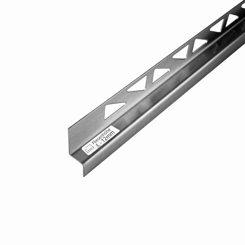 Dusch-/Wand-/Keilprofil Gefälleprofil gebürstet 12mm Typ 2 - Links - 150cm | Für bodengleiche Duschen mit sauberem Gefälleabschluss, 12mm Profilhöhe, Typ 2 Links, 150cm, Edelstahl, gebürstet, silber