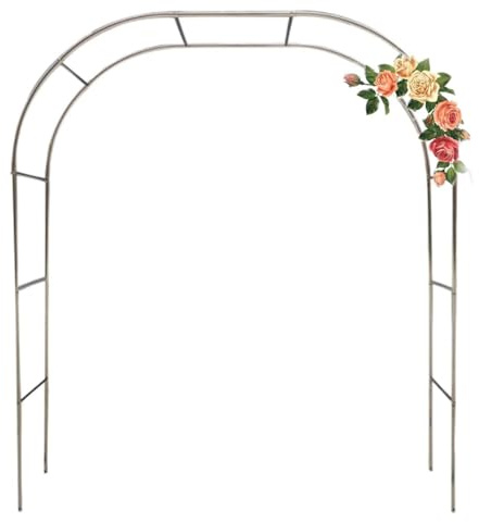 NILZA Gartenbogen Aus Stahl Außenbereich Rosenbogen Torbogen Rosenbogen Metall Stabil Gestell Breite 150CM 180CM 240CM 300CM 350CM 400Cm Hochzeitsbogen Bogen (Size : 3.0 * 2.4m(9.8 * 7.9ft))
