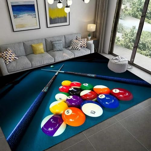 Snooker, Billard, Unterhaltungssport Startseite Dekorativer Teppich 3D-Gedruckter Teppich Kinder Krabbelkissen Schönes Geschenk 180 X 280 Cm / 70.86 X 110.23 - Fleckenabweisend, Fusselfrei – -7U9Q7O