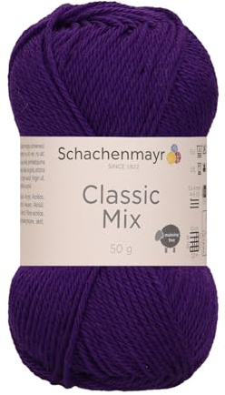 Schachenmayr Classic Mix – färg: lila (00049) – 50 g/ca 120 m ull