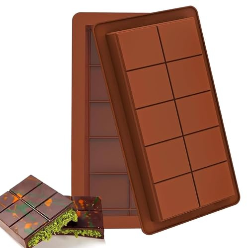 Pack of 2 Chocolate Moulds, Silicone Moulds, Chocolate Bar, Chocolate Mould, Silicone Chocolate Mould, Chocolate Bar Deep Chocolate Mould, for Chocolate Praline Sweets