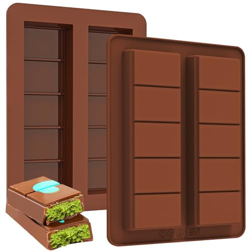 Kamehame Schokoladenform Silikon Tief Klein 2 Stück Silikonform Schokoladentafel Schokoladen Form mit 1 Spachtel Schokoladenformen für Schokolade Praline