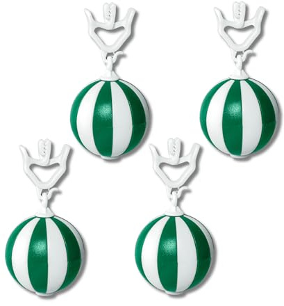 homiez Tischdeckenbeschwerer Strandball – extra schwer (52g) – Tischdeckengewichte gegen Wind – 4er Set - mit Metall-Kern – Tischdeckenhalter für Garten, Balkon, Camping, Outdoor (Grün)