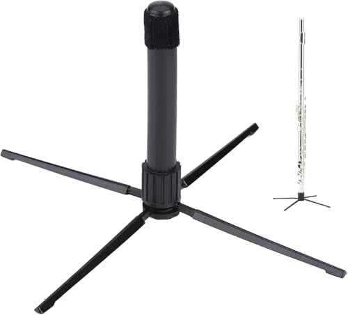 Flötenständer Klappbar, Tragbarer Querflötenständer Vierbeiniger Metall Ständer, Weich Gepolstert für Querflöte Klarinette Oboe, Ständer für Querflöte