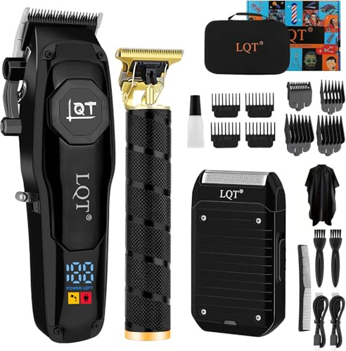 LQT Cortapelos profesional para hombre, cortadora de pelo inalámbrica y juego de recortadora para el hogar, batería de larga duración, regalo del padre