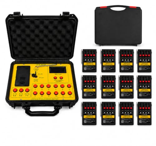 zenda club® Sistema di Tiro Pirotecnico senza fili a 24 canali per Luci d'Artificio ed Effetti Pirotecnici - 6 Ricevitori a 4 vie - Portata 500 m - 433 MHz