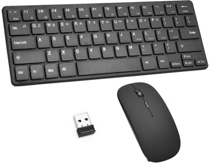 Combinación de ratón y Teclado inalámbrico | Teclado de computadora inalámbrico ergonómico de 2,4 GHz | Combinación de Teclado y de tamaño Completo para, Laptop, PC, Notebook