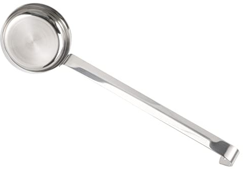 Luxshiny Cuchara para Untar Salsa de Pizza Cucharón Medidor de 10 Oz Mango Largo Acero Inoxidable para Cocinar Cuchara Práctica para Salsa de Cocina