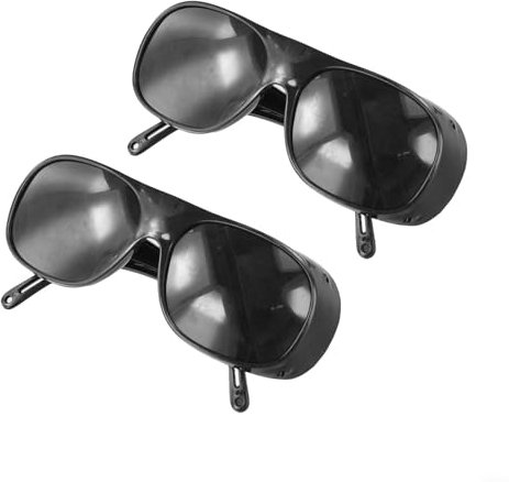 FACULX 2 occhiali da saldatura con oscuramento automatico, set di occhiali protettivi di sicurezza, anti-UV, anti-schizzi, per saldatori per lavoratori industriali (nero)