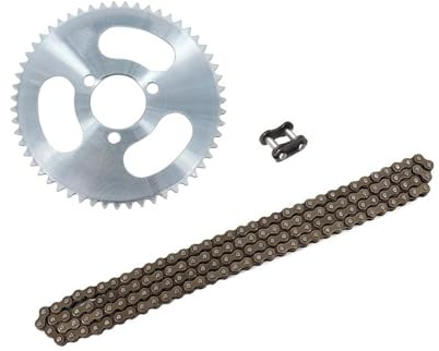 Catena di trasmissione per motocicletta Kit catene 25H, piastra corona posteriore, 55 denti, catena da 29 mm, 138 l, adatta per mini ATV a 2 tempi, 47 cc, 49 cc, quad, scooter a 4 ruote. Catena