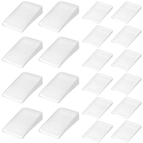 19pcs Plastic Wedges, Furniture Levellers Shims, Plastic Shims forLevelling | Clear Furniture Wedges Levellers, 2 SizesFurniture Leveling Pads for Uneven Floors Door Stops, Leveling Fixing Stoppers