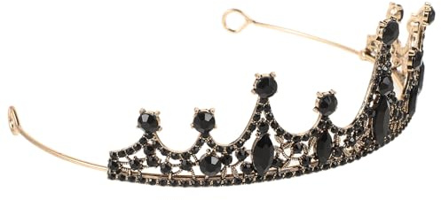 LALADEFIEE Accesorio Vintage y para Fiestas Delicado de Bodas Adecuado Cabello Tocado de Estilo Barroco en Aleación Negra Novia de Cumpleaños