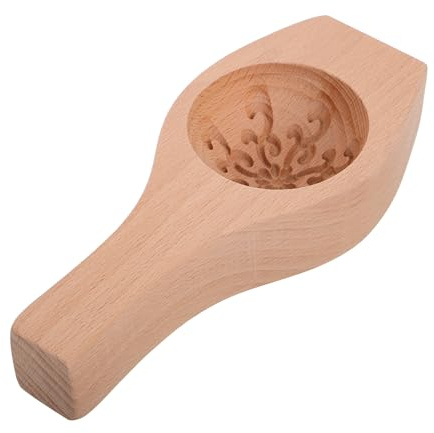 TOYANDONA Moule à Pâtisserie en Bois 3,5 Cm Épais à Fleurs, Moule à Biscuits Vapeur Rond pour Brioches, Raviolis et Gâteaux, Outil Traditionnel Chinois Cuisine Maison