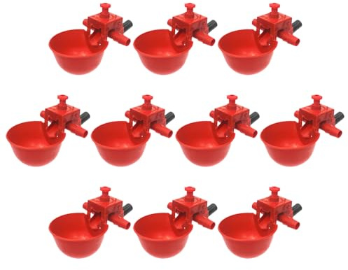 Bebedero para Pollos - Bebedero para Aves | de riego automático Ajustable de PP, Kit de Vaso antifugas para Pato, Pollito, Conejito, criadora, Jaula, Uso en Granja y Patio Trasero