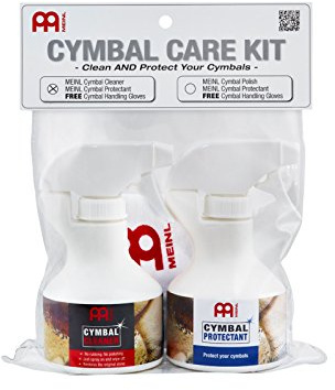 Meinl Cymbals MCCK-MCCL Becken Pflegeset mit 250ml Beckenreiniger und 250ml Oberflächenversiegelung inklusive gratis Paar Meinl Handschuhe