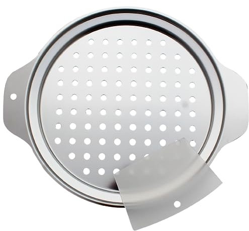 Zoie + Chloe Spaetzle Maker Lid with Scraper - Easy To Use Spaetzle Press For Traditional German Dumplings & Egg Noodles - Dishwasher-Safe, Premium Stainless Steel - Round Strainer, 10.7x12.8x.75