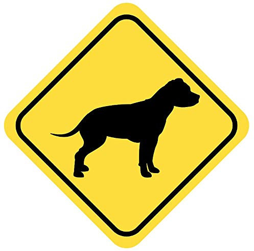 Samunshi® Staffordshire Terrier Warnschild Warndreieck Aufkleber Achtung Vorsicht Hund - 50x50cm mehrfarbig