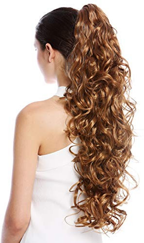 WIG ME UP - N1095-V-27 Toupet Coda di cavallo Estremamente lunghi e Voluminosi Ricci Biondo Biondo ramato 65 cm