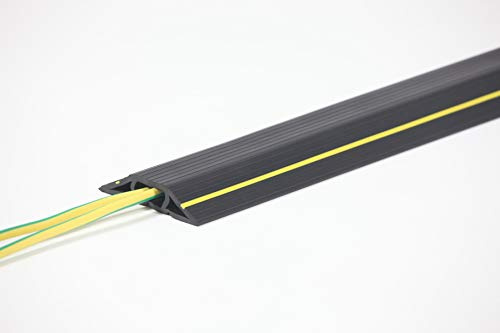 The Ramp People 1-Kanal Flexibler Kabelkanal schwarz für den Boden 1m - 9m (9m lang, Hauptkanal 20mm x 10mm) Kabelbrücken, Kabelschutz, Kabelkanal