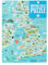 1000-piece Blue UK Map British Isles Jigsaw Puzzle with Poster - Britain Landmarks - Fun at Home Activities, Birthday Present, Travel Gifts, England, Ireland, Scotland, Wales