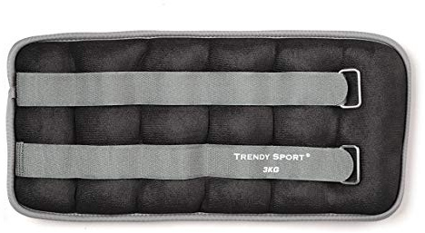 Trendy Sport Unisex – Ankle and Wrist Weight viktmanschetter, svart-grå, 3,0 kg