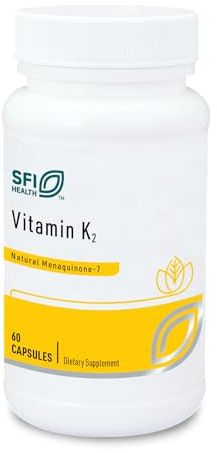 Klaire Labs SFI Health Vitamin K2-50 Micrograms as Menaquinone-7 MK-7, No Soy, Gluten or Dairy (60 Capsules)