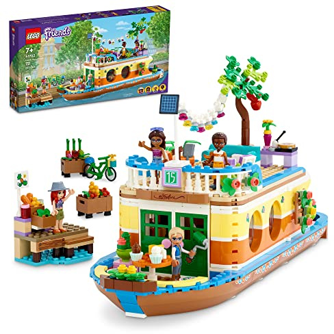 LEGO Friends Canal Houseboat 41702 Building Kit; Comes with 4 Mini-Dolls Including Mia and 1 Animal Toy; Birthday Gift for Kids Aged 7+ (737 Pieces)