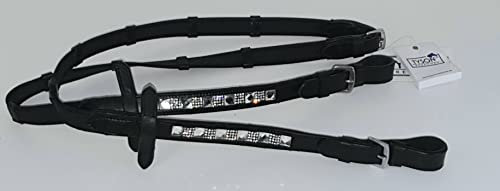 Tysons Breeches Zügel Shetty Glitzer Strass Gummizügel gummiert kurz 1,50 1,60 Meter Pony Shettyzügel (1,50 Meter)