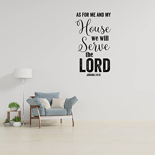 Wandaufkleber mit inspirierendem Spruch As for Me And My House We Will Serve The Lord, 55,9 cm