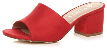 AJVANI low mid block heel casual party evening mules sandals size 6 39
