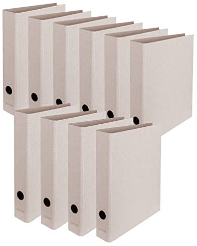 Original Falken 10er Pack Vegan-Ordner Pure Raw. Made in Germany. 5 cm breit DIN A4 Grau naturbelassen puristisch umweltfreundlich Öko Aktenordner Briefordner Büroordner Pappordner Schlitzordner