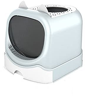 Katzenklo Schubladenart Katzenstreuschachtel, Top-in voll geschlossener Katzen-Wurf-Box, große Katzen-Toilette, Spritzer und geruchsresistente Katzenbedarf Cat Litter Box (Color : A)