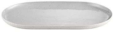 blomus Servierplatte SABLO | Steingut | 35 x 20 cm | Farbe Cloud | handwerklicher Look