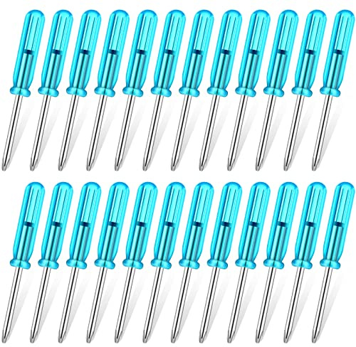 100 Pack Mini Screwdriver Tops Tiny 2.0 mm Pocket Cross Head Eyeglass Screwdriver with Blue Non-slip Handle for Watches Cellphone Camera Laptop Repair Tool