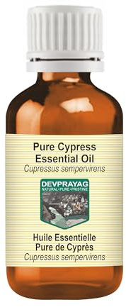 Devprayag Pure Cypress Essential Oil (Cupressus sempervirens) Natural Therapeutic Grade Steam Distilled 5ml (0.16 oz)