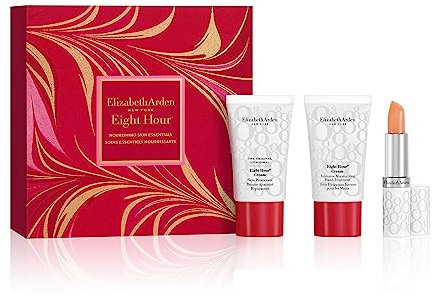 Elizabeth Arden Geschenkset Eight Hour: Hautschutzcreme 15ml + Lippenschutzstift 3,7g + Intensive Feuchtigkeitsspendende Handcreme 15ml, Geschenkbox für Damen