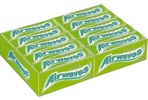 Airwaves Kaugummi, Limette und Ingwer, zuckerfrei, 30 x 12 Dragees