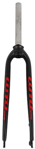 LHHL Mountain Bike Forcelle Rigide 26/27.5/29 1-1/8 QR 9x100mm Bicicletta Senza Filettatura Tubo Dritto Forcella MTB Lega di Alluminio Leggera Forcella Anteriore (Color : Black+Red, Size : 29)