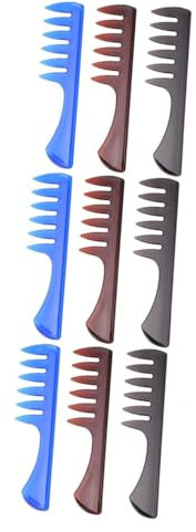 FRCOLOR 9piezas Peines Profesionales Para Hombre Dientes Anchos Peines De Estilismo y Organizador De Spray Para Uso Casa o Taller