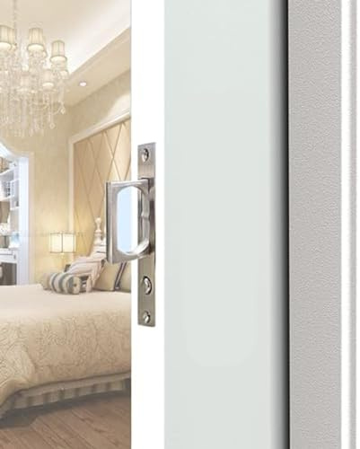 betensh Tirador para Puerta de Bolsillo Puerta corredera Mortaja Manija Invisible Puerta de Bolsillo Tirador Empotrado Accesorios para Puerta Corredera，Plata