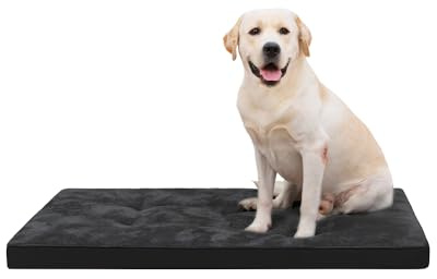 EMSLX Dog Crate Bed for X Large Size Dogs,XL Washable Dog Kennel Pad Ultra Soft Pet Sleeping Mat for Cages,Anti-Slip Bottom,41x27 inch,Black