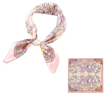 EORPAVU Women's Scarves,Damen-Kopftuch, glatter und weicher Seidenschal, weicher quadratischer Seidenschal, 70 x 70 cm (Rosa)