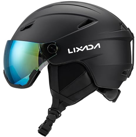 Lixada Caschi da sci, Casco da sci integrato Casco da snowboard per uomo e donna con visiera rimovibile