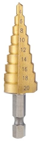 Niejgay 4-20 mm HSS Broca Escalonada de Ranura Recta Broca Cortadora de Agujeros de Metal para Madera Broca de Núcleo Broca Pagoda